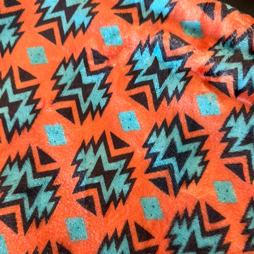 Orange Aztec baby blanket