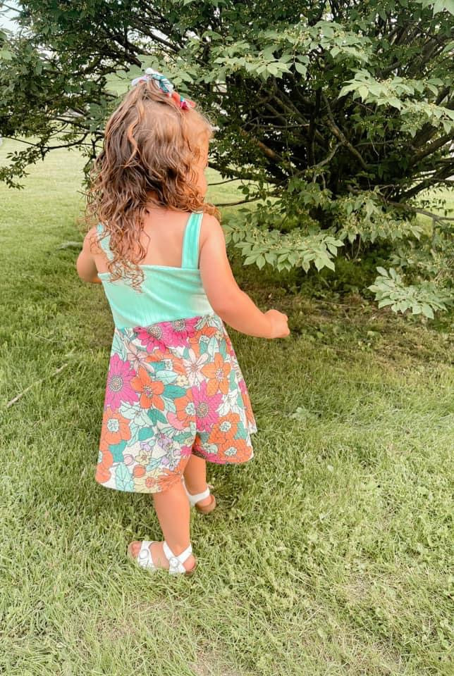 Mint Floral Romper