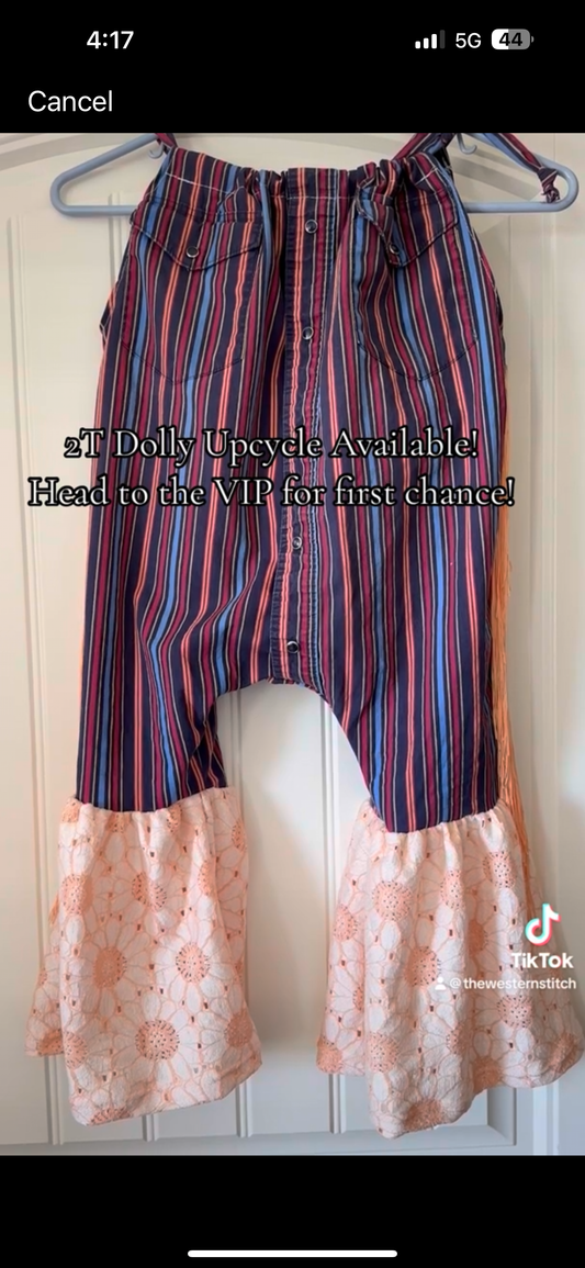 2T Dolly Upcycle Western Rodeo Button Up